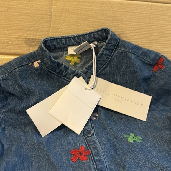 Kids Stella McCartney kids dress smily flowers denim dress NWT - Picture 2 of 10